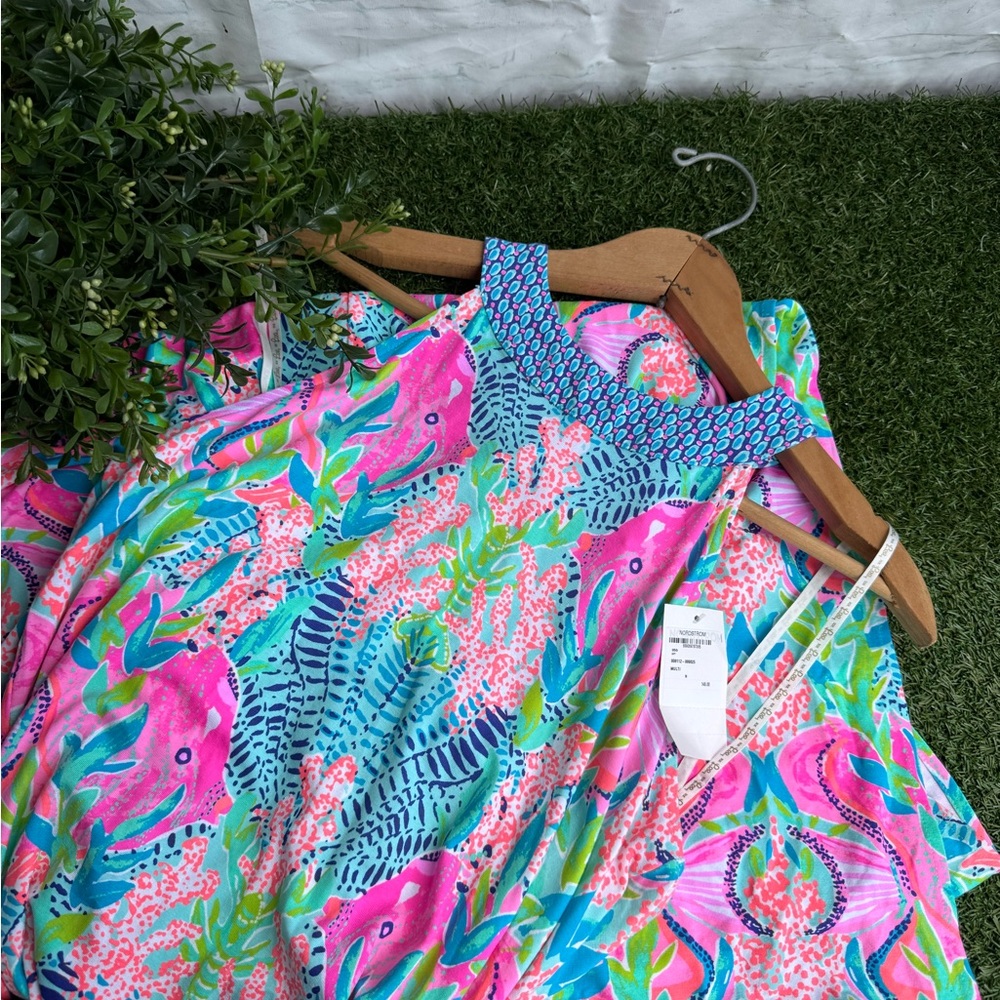 Lilly Pulitzer Monterrey Maxi Knit Dress Multi Reeflections Tropical Blue/Pink M - Picture 14 of 14